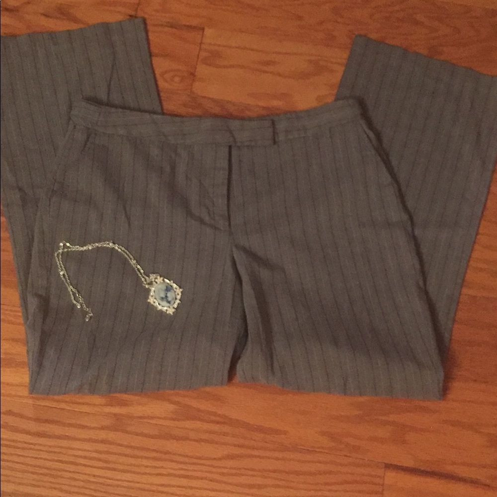 Gray Pinstripe Career Slacks | Kim Rogers